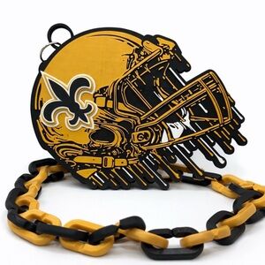 Saints Fam Chain Helmet Necklace